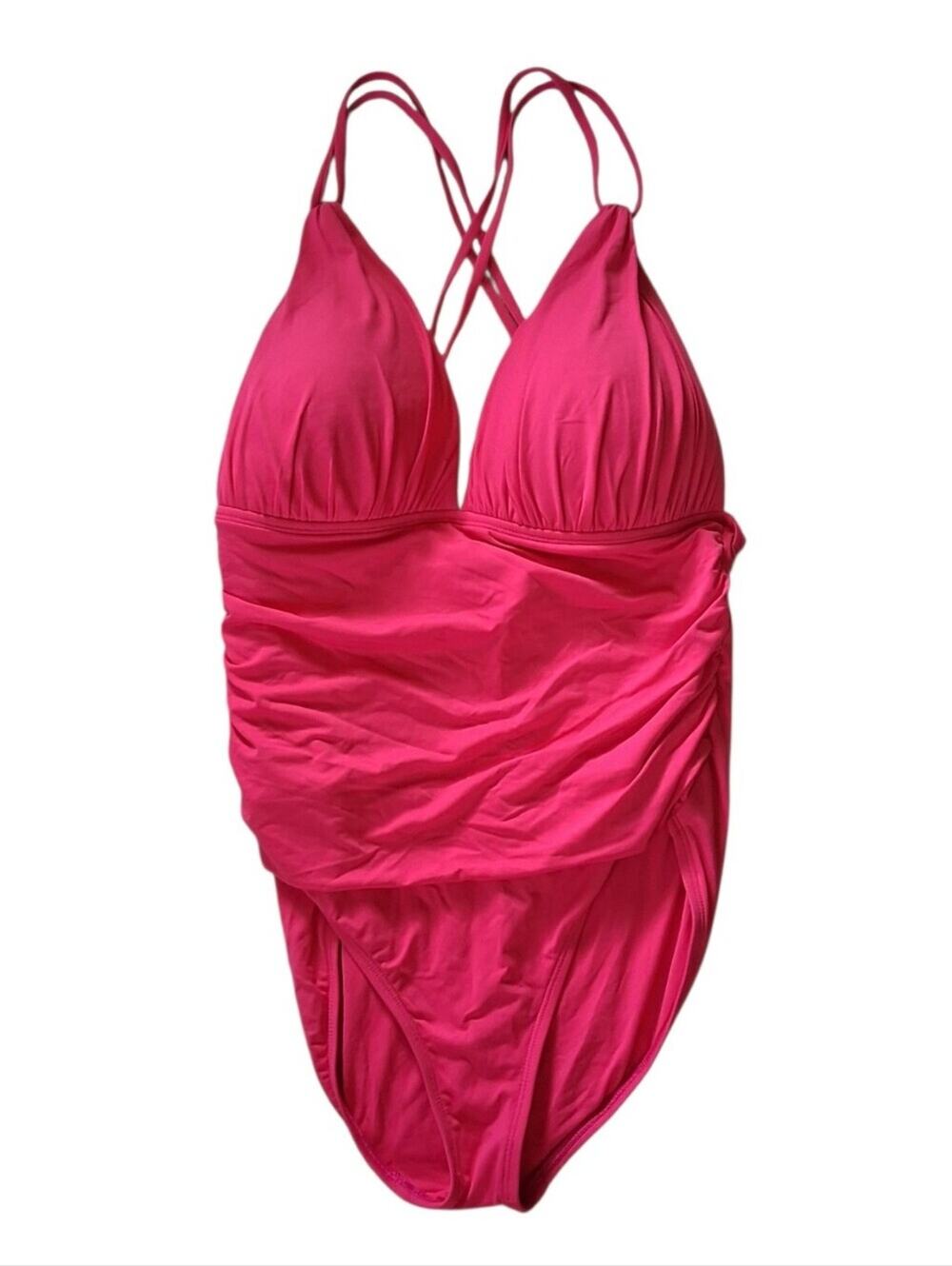 La Blanca Island Goddess One Piece Swimsuit Hot Pink Size 12